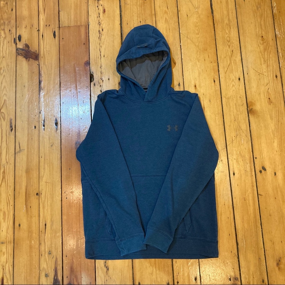 heathered blue under armour hooded sweatshirt